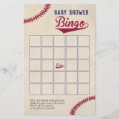 Baseball Themed Baby Dusche Bingo Spiel Flyer (Vorne)