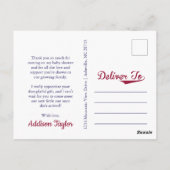 Baseball Themed Baby Dusche Danke Postkarten (Rückseite)