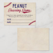 Baseball Themed Baby Dusche Erdnuss Guessing Spiel Visitenkarte (Vorne/Hinten)