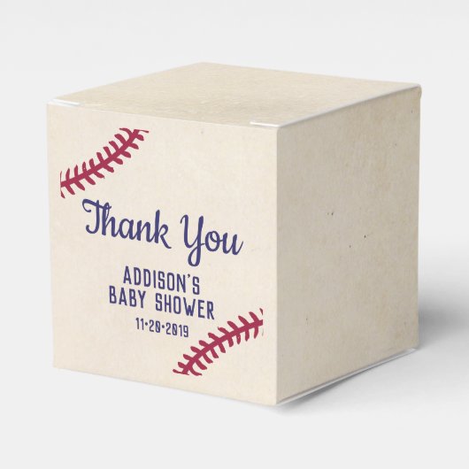 Baseball Themed Baby Dusche Gefallen Box Geschenkschachtel (Vorderseite)