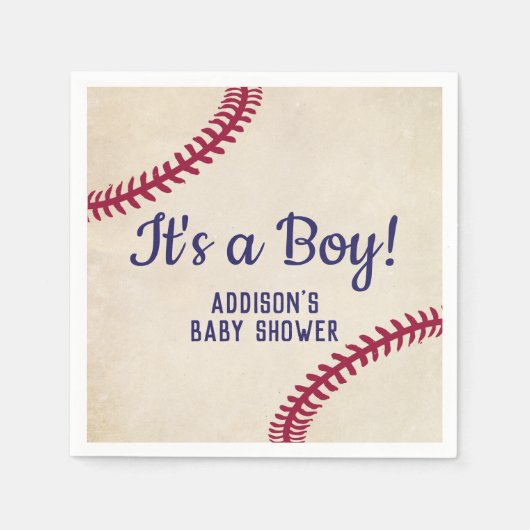 Baseball Themed Baby Dusche Napkins Serviette (Vorderseite)