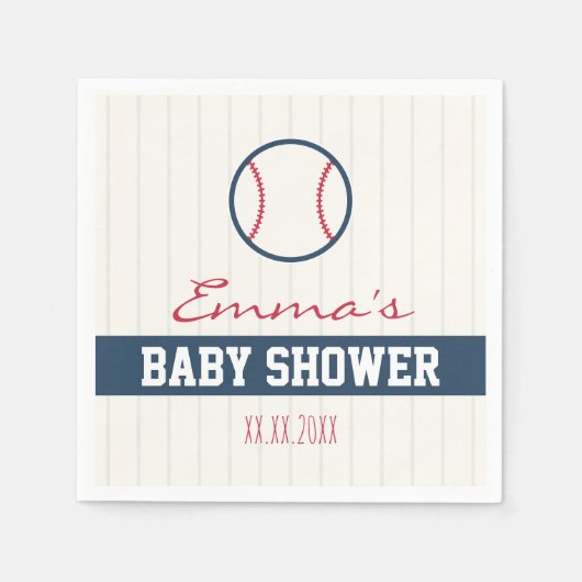 Baseball Themed Baby Dusche Napkins Serviette (Vorderseite)