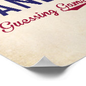 Baseball Themed Baby Dusche schätzen wie viele Zei Poster (Ecke)