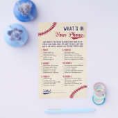 Baseball Themed Baby Dusche Was ist in Ihrem Telef Flyer (Einzeln)
