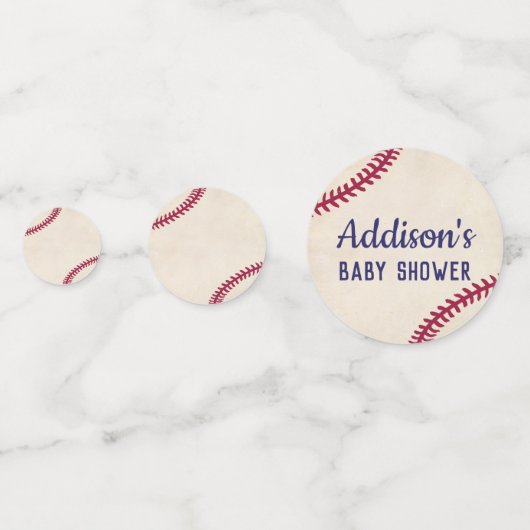 Baseball Themed Baby Duschtisch Confetti Konfetti (Rückseiten)