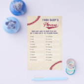 Baseball Themed Baby Shower beenden Daddy's Phrase Flyer (Einzeln)