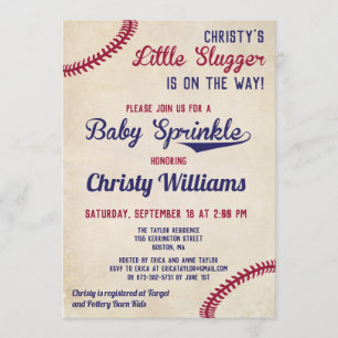 Baseball Themed Baby Sprinkle Einladungen Karten