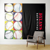 Baseball Themed Bar Mitzvah Foto Op Hintergrund Wandteppich (Beispiel (Horizontal))