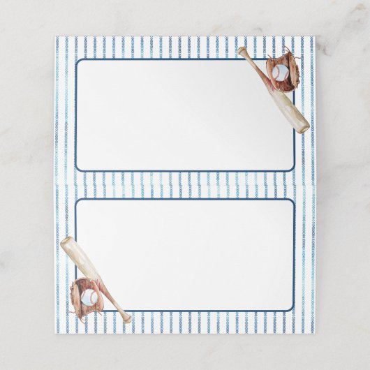 Baseball Themed Blank Platzkarten - All-Star (Außenseite Aufgefaltet)