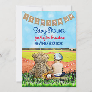 Baseball Themed Boy's Baby Shower Einladung