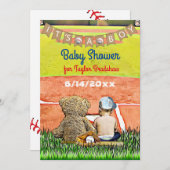 Baseball Themed Boy's Baby Shower Einladung (Vorne/Hinten)