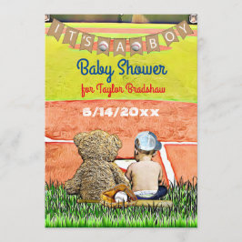 Baseball Themed Boy's Baby Shower Einladung