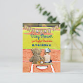 Baseball Themed Boy's Baby Shower Einladung Postkarte (Stehend Vorderseite)