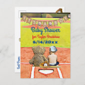 Baseball Themed Boy's Baby Shower Einladung Postkarte (Vorne/Hinten)