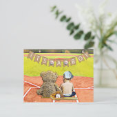 Baseball Themed Boy's Baby Shower Postkarte (Stehend Vorderseite)