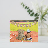 Baseball Themed Boy's Ethnic Baby Shower Postkarte (Stehend Vorderseite)