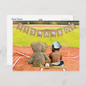 Baseball Themed Boy's Ethnic Baby Shower Postkarte (Vorne/Hinten)