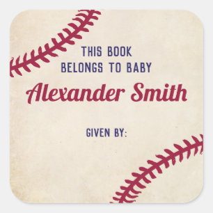 Baseball Themed Buchzeichen Stickers for Baby Shoo