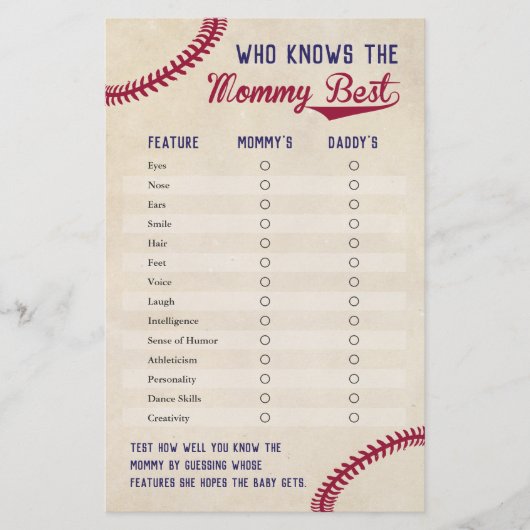 Baseball Themed, die Mommy Best Duwer Game kennen Flyer (Vorne)