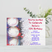 Baseball-Themed Einladungs-alles- Gute zum Einladung (Stehend Vorderseite)