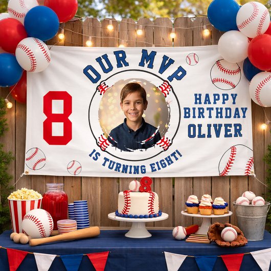 Baseball Themed Kindergeburtstag Foto Banner