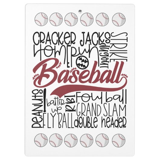 Baseball Themed Klemmbrett (Rückseite)