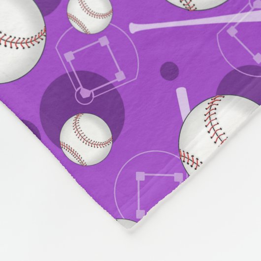 Baseball-Themed Muster-lila Fleece-Decke Fleecedecke (Ecke)