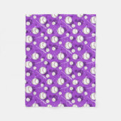 Baseball-Themed Muster-lila Fleece-Decke Fleecedecke (Vorderseite)