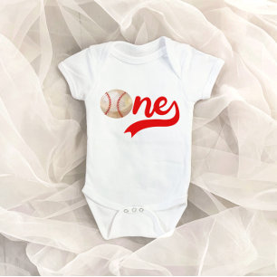 Baseball Themed ONE 1. Geburtstag Baby Bodysuit Baby Strampler