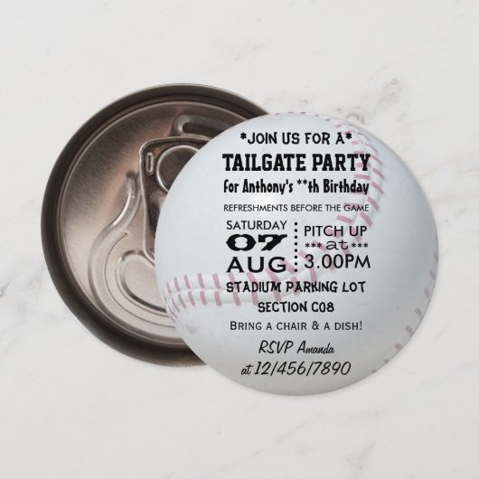 Baseball Themed Party Einladung (Vorne/Hinten)