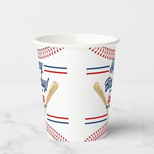 Baseball Themed Personalisiert Birthday Paper Cup Pappbecher (Links)
