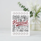 Baseball Themed Postkarte (Stehend Vorderseite)