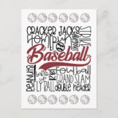 Baseball Themed Postkarte (Vorderseite)