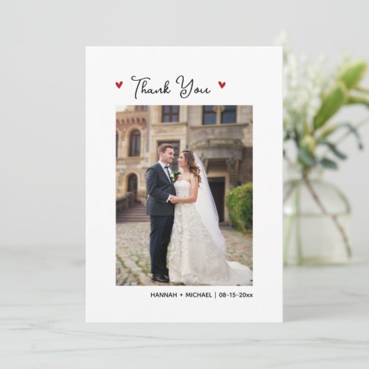 Baseball Themed Wedding Foto Danke Karte (Stehend Vorderseite)