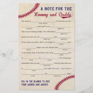 Baseball-Themen-Baby-Shower-Ratgeber-Spielkarten