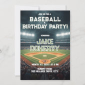 Baseball-Themen-Geburtstagsfeier Einladung (Vorderseite)
