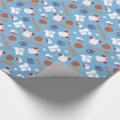 Baseball-themenorientiertes Geschenkpapier (Ecke)