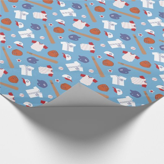 Baseball-themenorientiertes Geschenkpapier (Ecke)