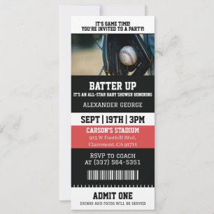 Baseball-Ticket-Baby-Party Einladung