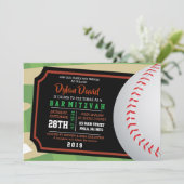 BASEBALL TICKET Bar Bat Mitzvah Einladung (Stehend Vorderseite)
