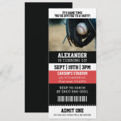Baseball-Ticket Geburtstag Einladung (Vorne/Hinten)