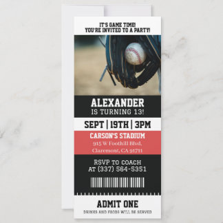 Baseball-Ticket Geburtstag Einladung