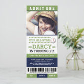 Baseball Ticket Geburtstag Einladungen (Stehend Vorderseite)