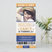 Baseball Ticket Geburtstag Einladungen (Stehend Vorderseite)