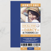 Baseball Ticket Geburtstag Einladungen (Vorne/Hinten)