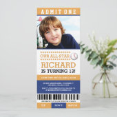 Baseball Ticket Geburtstag Einladungen (Stehend Vorderseite)