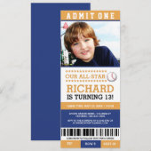 Baseball Ticket Geburtstag Einladungen (Vorne/Hinten)