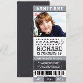 Baseball Ticket Geburtstag Einladungen (Vorne/Hinten)