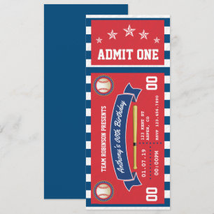 Baseball-Ticket Geburtstagseinladung Einladung