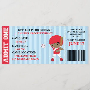 Baseball-Ticket-Geburtstagseinladung individuell a Einladung